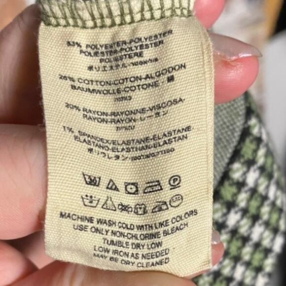 Free People High Waist Plaid Bareback Cotton Blend Stretch Skinny Pants - Picture 8 of 10